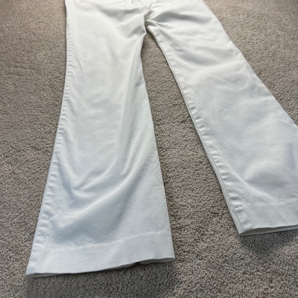 Y2K Cache Womens White Flare Leg Pants Size 8 Coastal Nautical Chic Cotton Retro - Picture 13 of 13